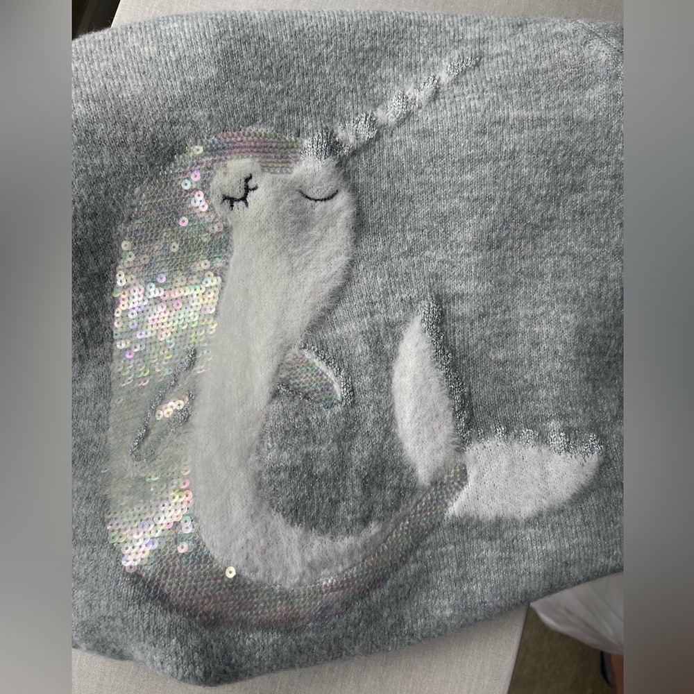 Lauren Conrad Gray Sequence Narwhal Sweater (relisted)